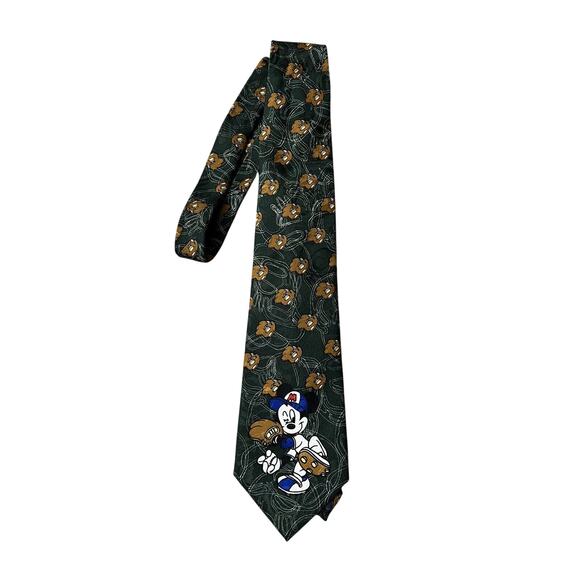 Disney Men’s Unlimited Mickey Mouse Baseball Pitcher Neck Tie - Picture 1 of 4